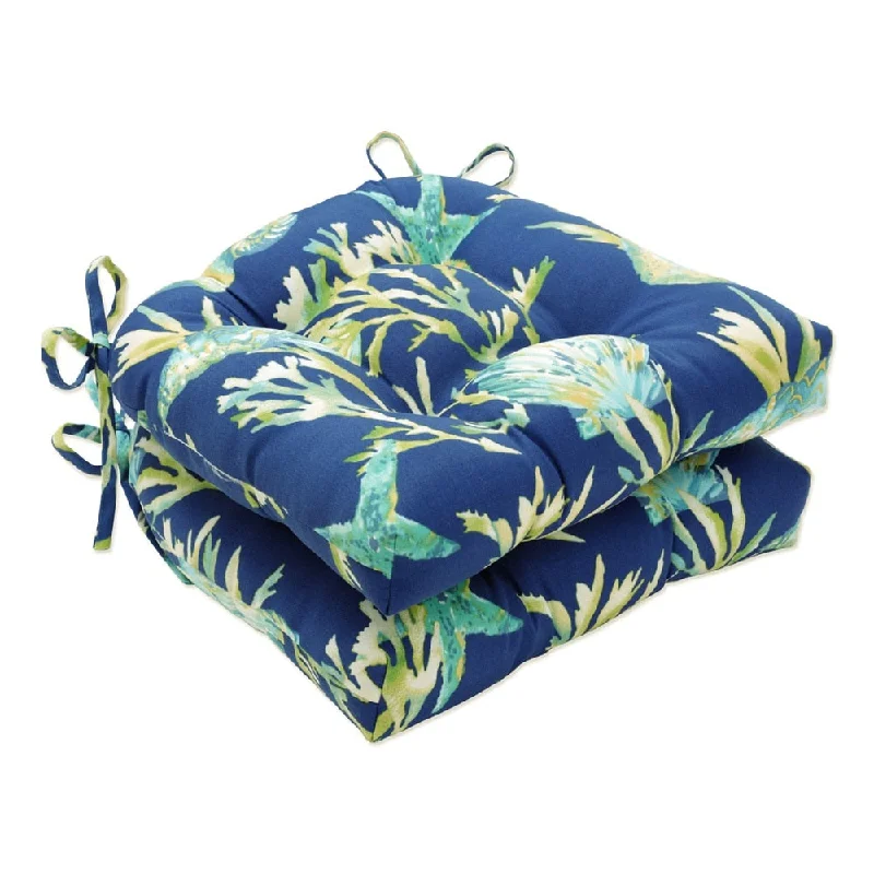 Super Bargain Pillow Perfect Outdoor Daytrip Pacific Deluxe Tufted Chairpad (Set of 2) - 17 X 17.5 X 4
