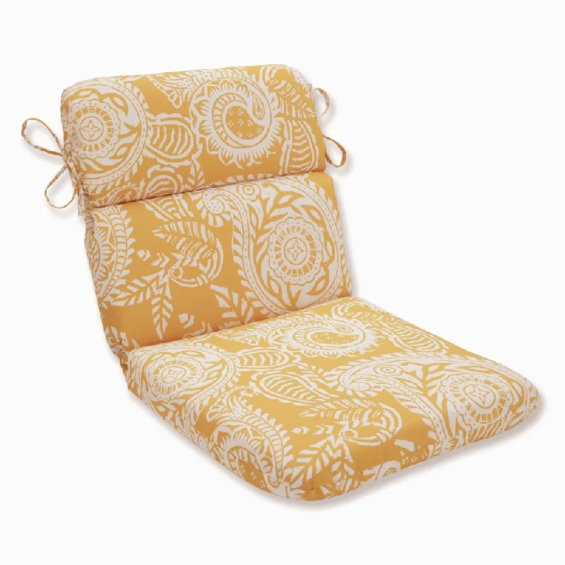 Act Now Pillow Perfect Outdoor/ Indoor Addie Egg Yolk Rounded Corners Chair Cushion