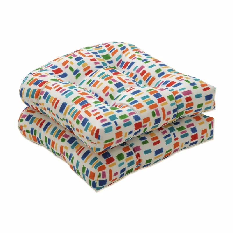 Year-End Sale Pillow Perfect Outdoor | Indoor Color Tabs Primaries Seat Cushion (Set of 2) 19 X 19 X 5