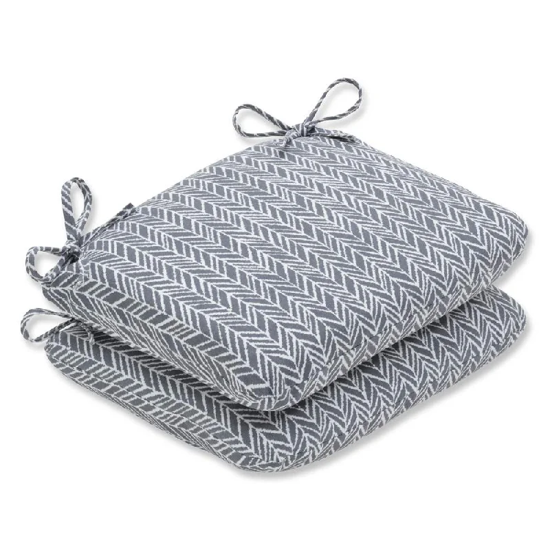 Online Exclusive Pillow Perfect Outdoor/ Indoor Herringbone Slate Rounded Corners Seat Cushion (Set of 2) Online Exclusive Pillow Perfect Outdoor/ Indoor Herringbone Slate Rounded Corners Seat Cushion (Set of 2)