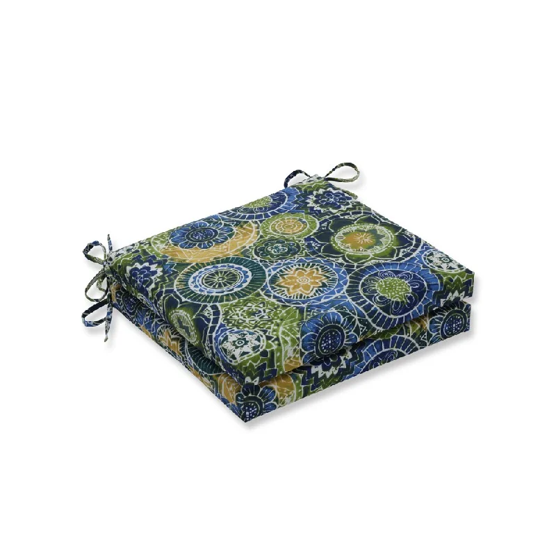 Exclusive Savings Pillow Perfect Outdoor/Indoor Omnia Lagoon Squared Corners Seat Cushion 20x20x3 (Set of 2)