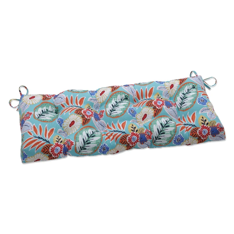 Doorbuster Deal Pillow Perfect Outdoor Marlow Aqua Blown Bench Cushion