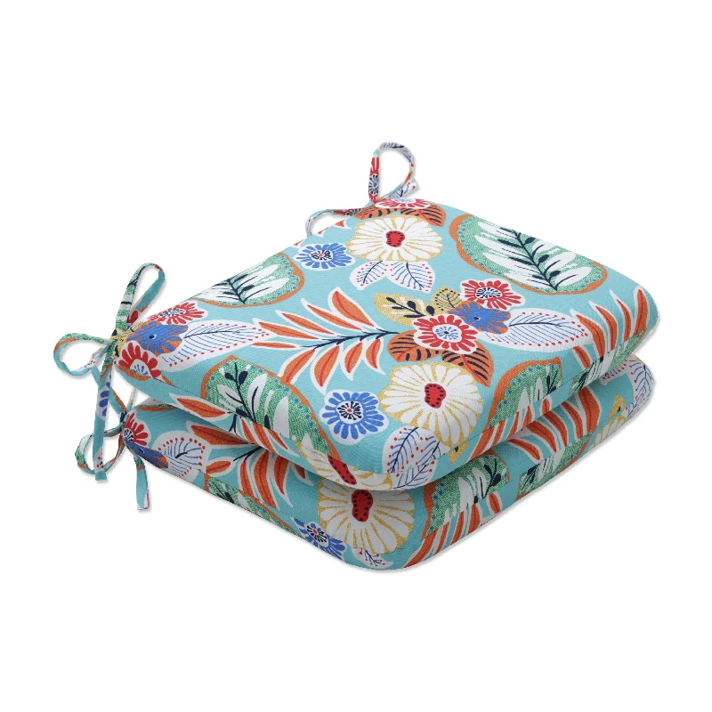 Midnight Sale Pillow Perfect Outdoor Marlow Aqua Rounded Corners Seat Cushion (Set of 2) - 15.5 X 18.5 X 3 - 15.5 X 18.5 X 3 Midnight Sale Pillow Perfect Outdoor Marlow Aqua Rounded Corners Seat Cushion (Set of 2) - 15.5 X 18.5 X 3 - 15.5 X 18.5 X 3