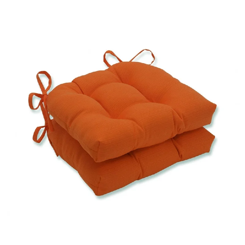 Today Only Pillow Perfect Outdoor Sundeck Orange Deluxe Tufted Chairpad (Set of 2) - 17 X 17.5 X 4 - 17 X 17.5 X 4 Today Only Pillow Perfect Outdoor Sundeck Orange Deluxe Tufted Chairpad (Set of 2) - 17 X 17.5 X 4 - 17 X 17.5 X 4