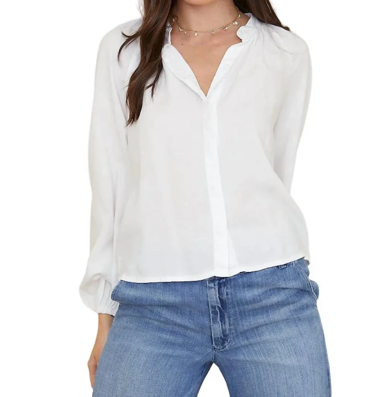Customer Appreciation Sale All Mine Shirred Raglan Shirt In White