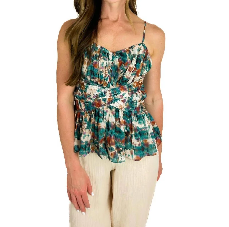 Limited Time Discount Athena Peplum Top In Zen Print