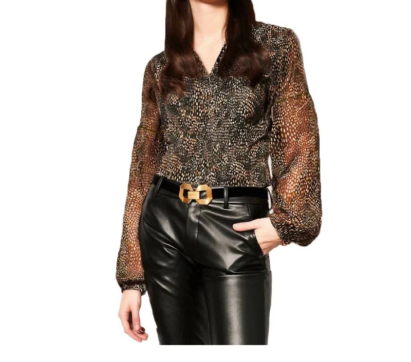 New Deals Emilia Abstract Dot Blouse In Multi
