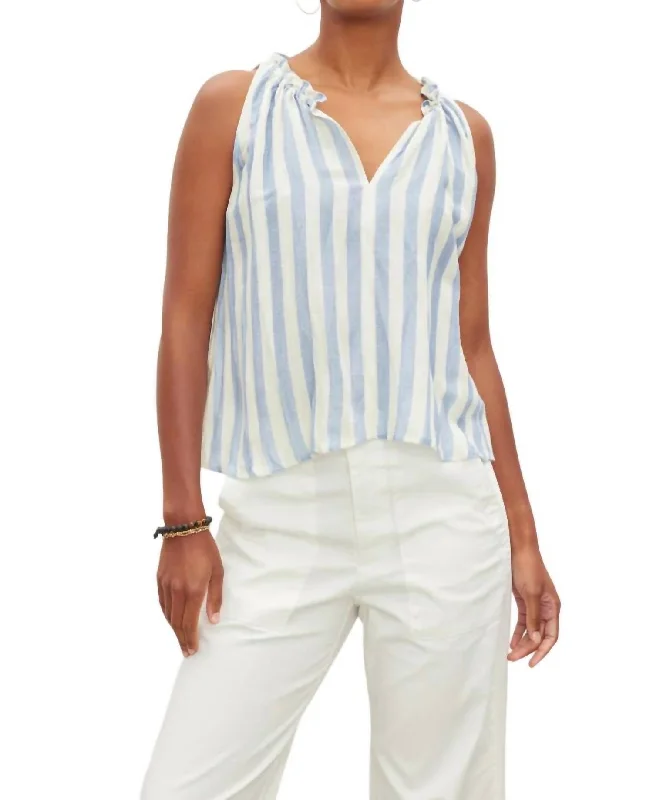 Bargain Blast Erica Striped Blouse In Sky