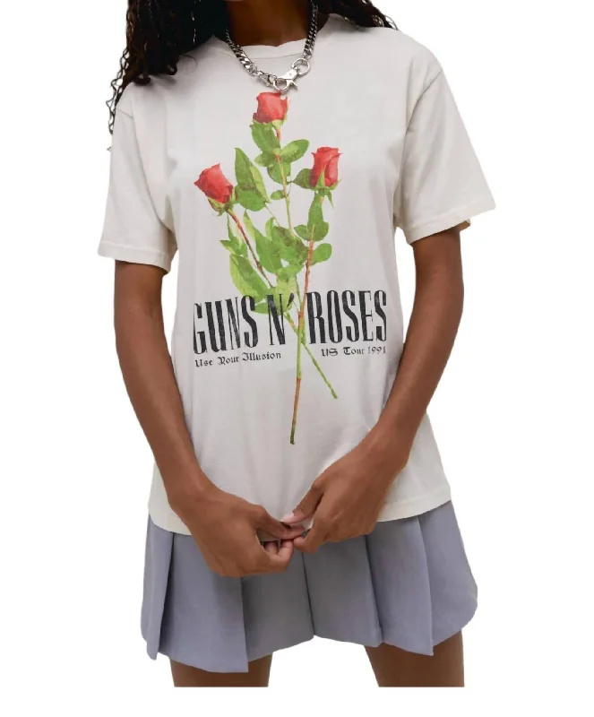 TIME-Limited Offer Guns N Roses Use Your Illusion Weekend Tee In Dirty White