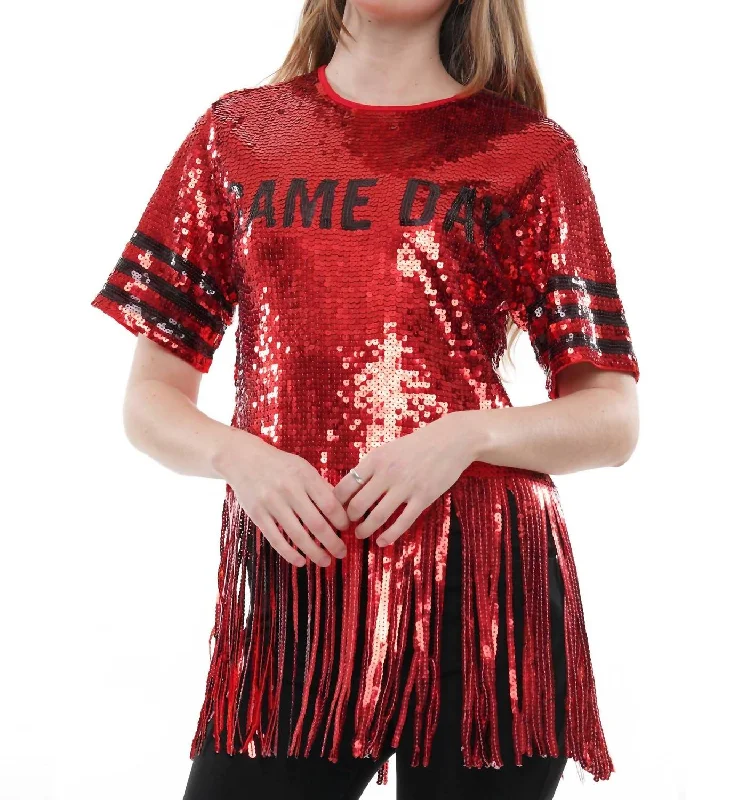 Steals and Deals Let’S Play Ball Top In Red/black