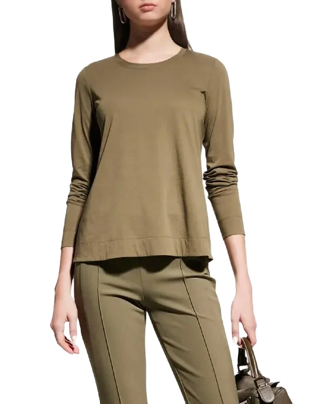 Super Sale Modern Long Sleeve Tee Top In Gesso Melange