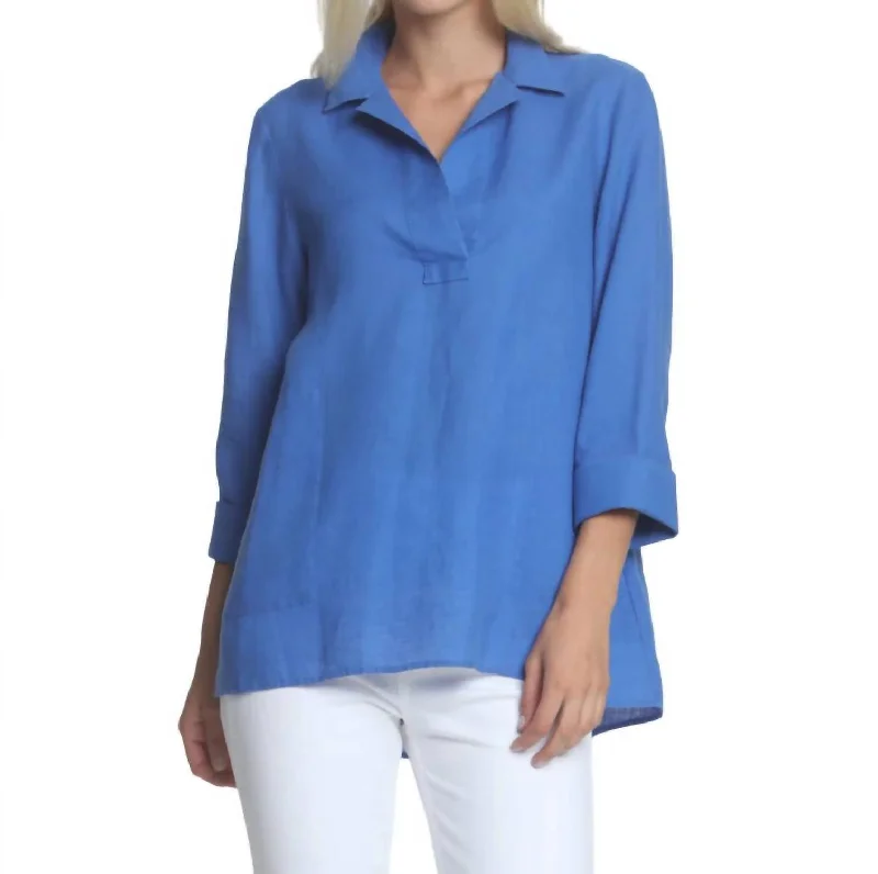 Blowout Sale Salina 3/4 Sleeve Blouse In Lapis