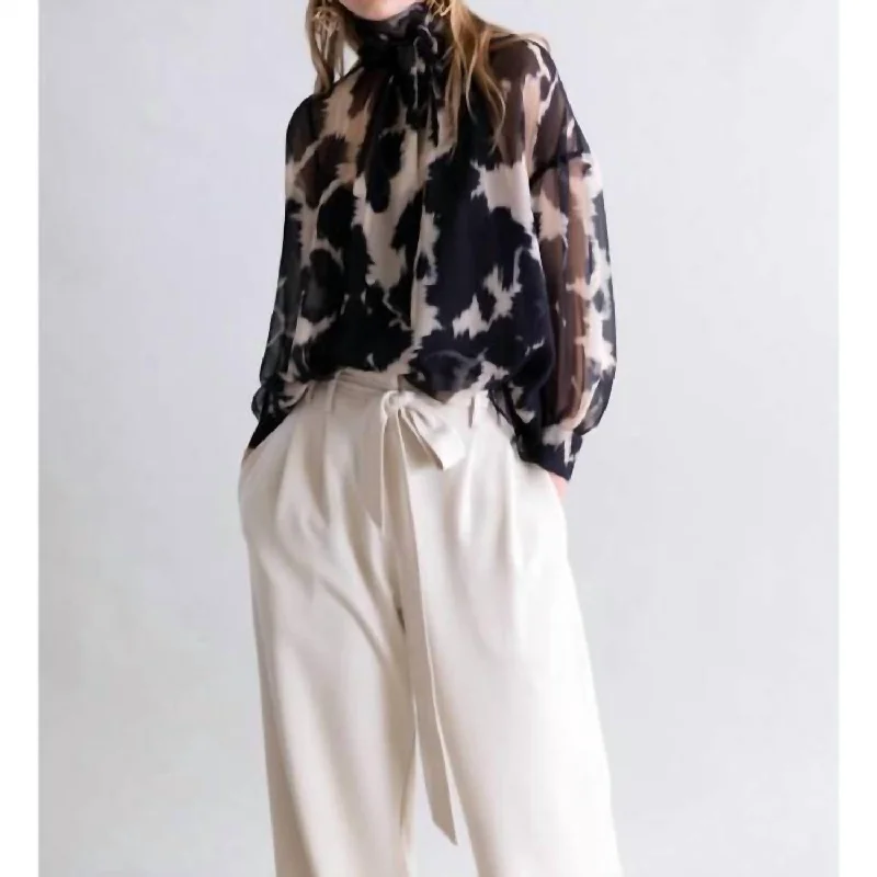 Flash Sale Silk Georgette Top In Black