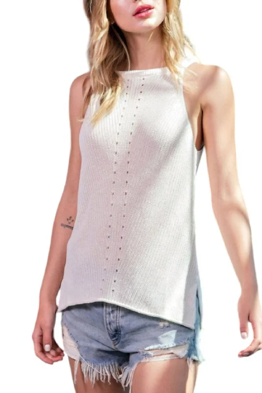 Overstock Sweater Tank Top In Cream