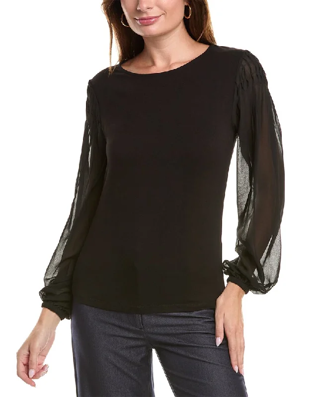 Customer Appreciation Sale T Tahari Mix Media Smock Top