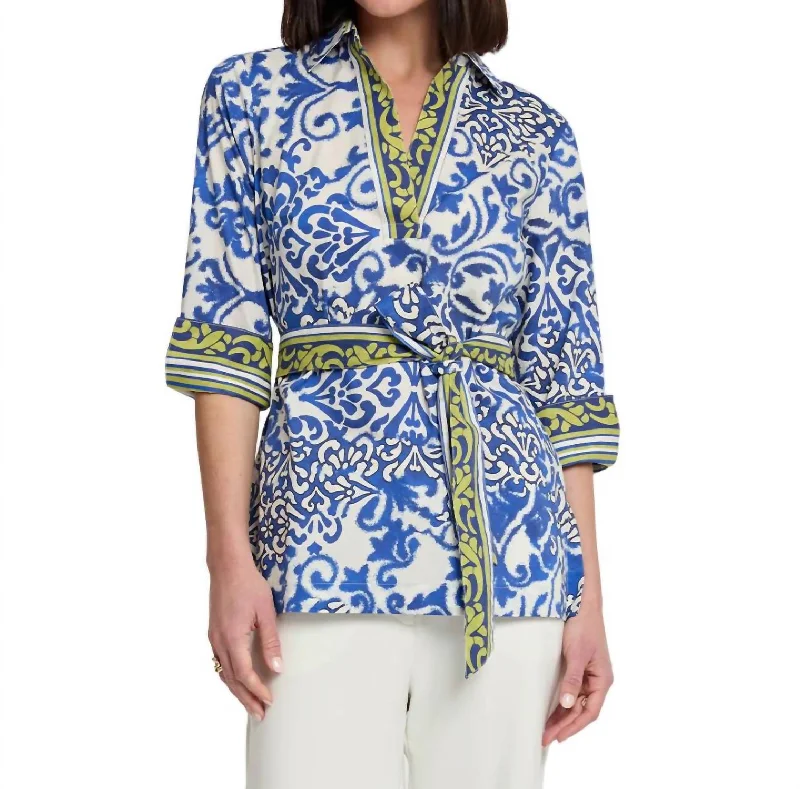 Factory Direct Sale Vicky 3/4 Sleeve Blouse In Multi