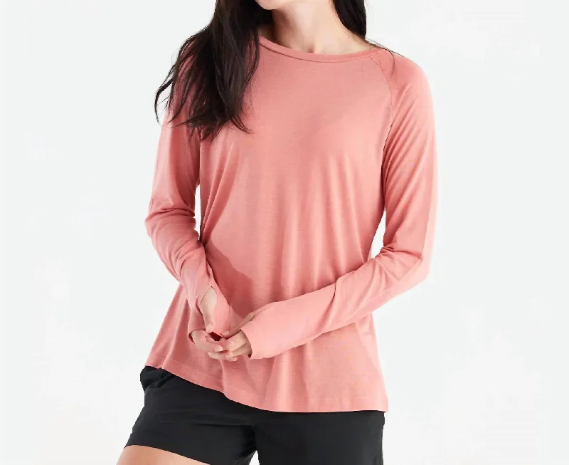 Big Savings Women's Bamboo Lightweight Long Sleeve Ii Top In Bright Clay