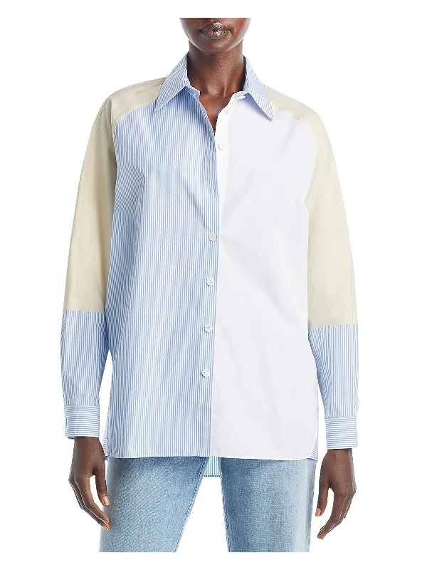 Crazy Savings Womens Cotton Button-Down Top