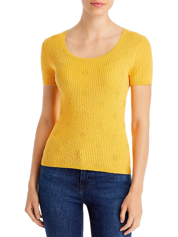 Major Savings Womens Embossed Rib Boatneck T-Shirt