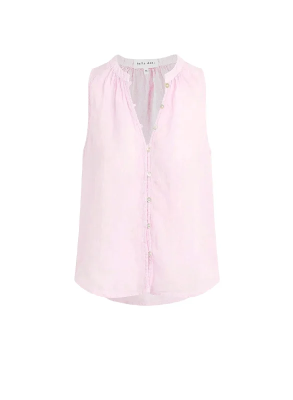Deal Mania Womens Sleeveless Shirred Blouse In Light Orchid
