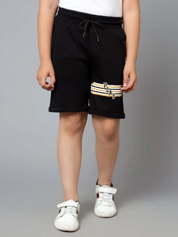 Limited Time Boy's Black Printed Bermuda Shorts